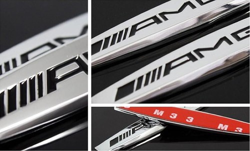 2x Chrome Emblem Metal Side Fender Trunk Badge for AMG Edition - Bild 3 von 3