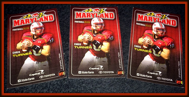 MARYLAND TERRAPINS LOT OF 3 2009 FOOTBALL POCKET SCHEDULES TURNER ON COVER