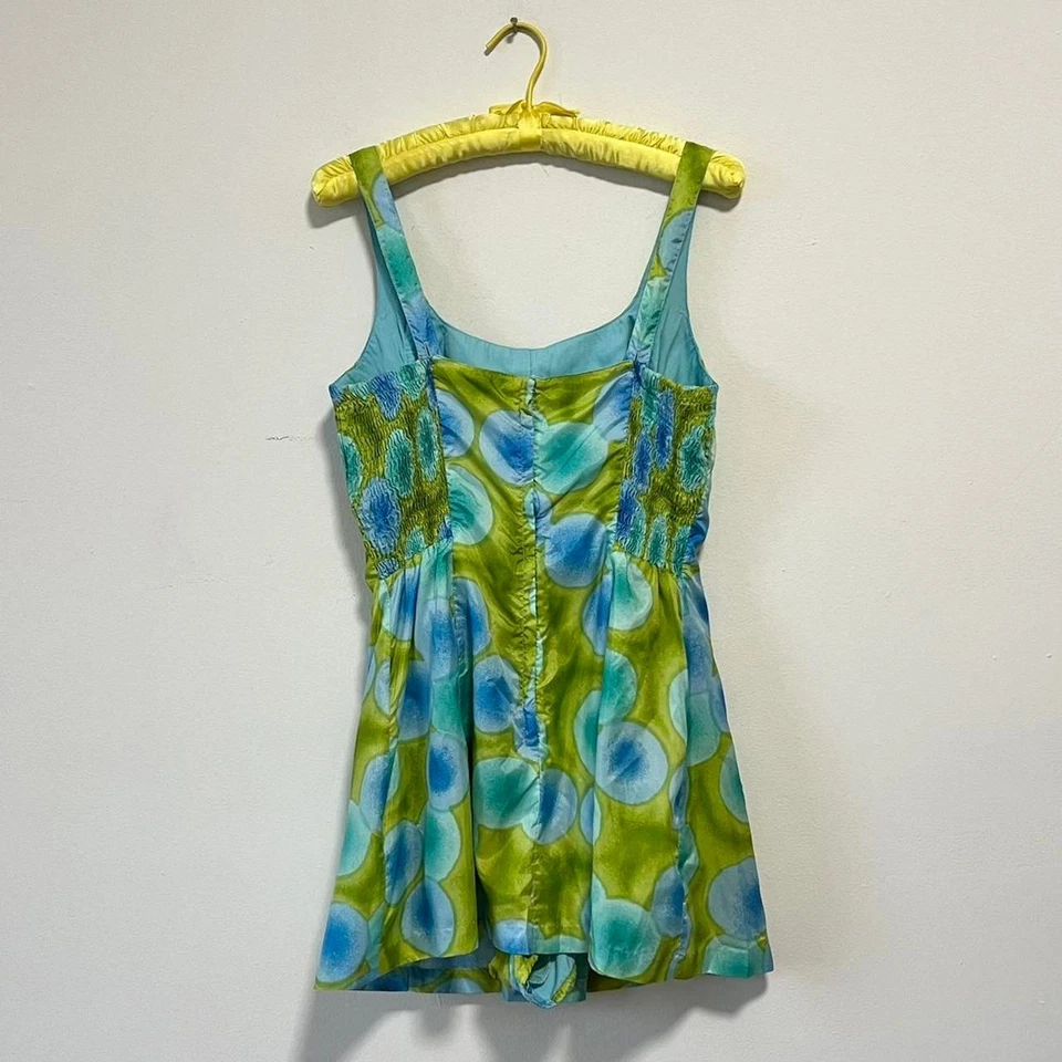 Gabar Nueva York Vintage Años 60 Lunares Verde Azul Mono Traje de Baño Mameluco Talla 18 Foto 2 de 4