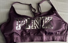 NWT WOMENS VICTORIA  S SECRET PINK ULTIMATE LIGHTLY LINED BRA-SIZE LARGE-PURPLE