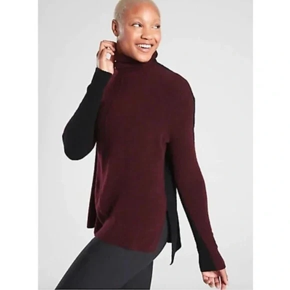 Maroon high on sale neck sweater