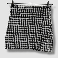 OASIS Womens Bouncle Houndstooth Skirt with Split SIZE UK-12