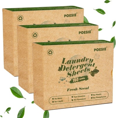 Laundry Detergent Sheets Eco-friendly 480 Sheets PlasticFree Biodegradable Clear