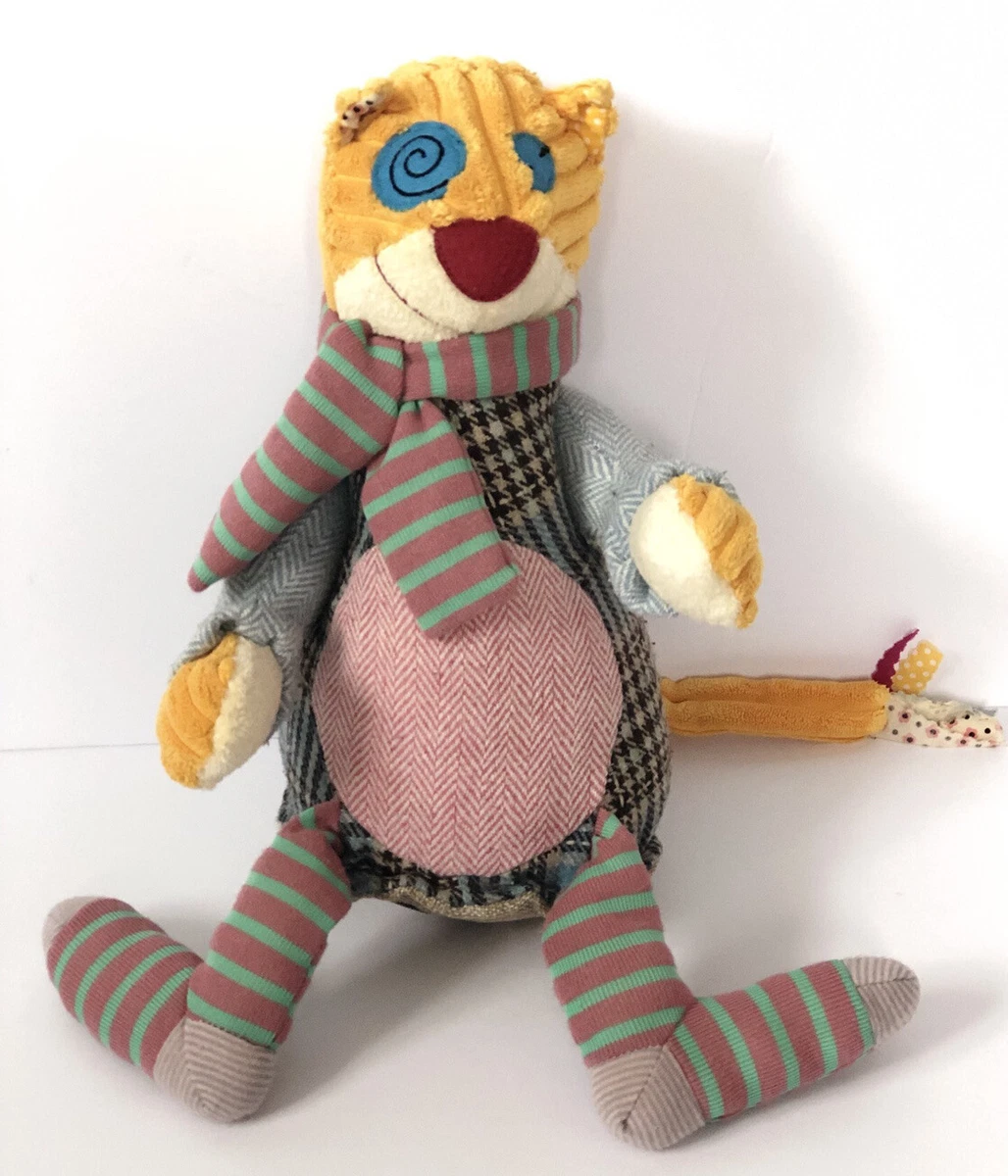 Les Deglingos / Ronronos Cat / Patchwork Plush Tactile / France / Stuffed  Animal