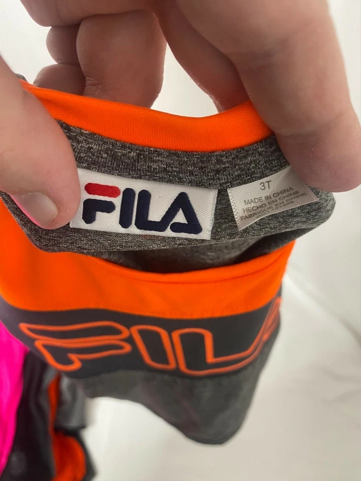 Camiseta Niño Talla 3 Fila Naranja y Gris Logo Grande Estilo Atlético Foto 3 de 3