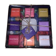 Maison De Base Scented Bar Soap Gift Set, 8 Bars + Ceramic Soap Dish