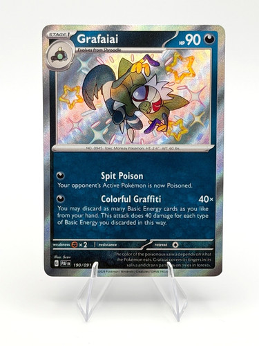 Pokemon Grafaiai 190/091 SV: Paldean Fates Shiny Rare Holo