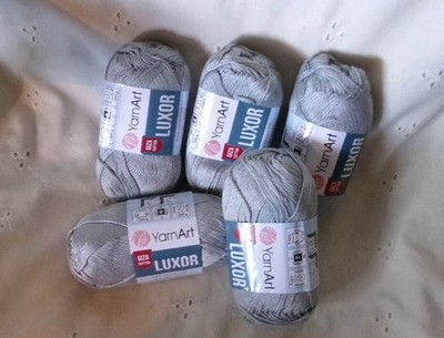 YarnArt ~ Luxor ~ Giza mercerized cotton ~ silver gray ~ 5 x 1.76 oz
