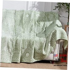 Boho 100 Cotton Muslin 50x60 Throw Blanket Lightweight 50"x60" A. Boho Green