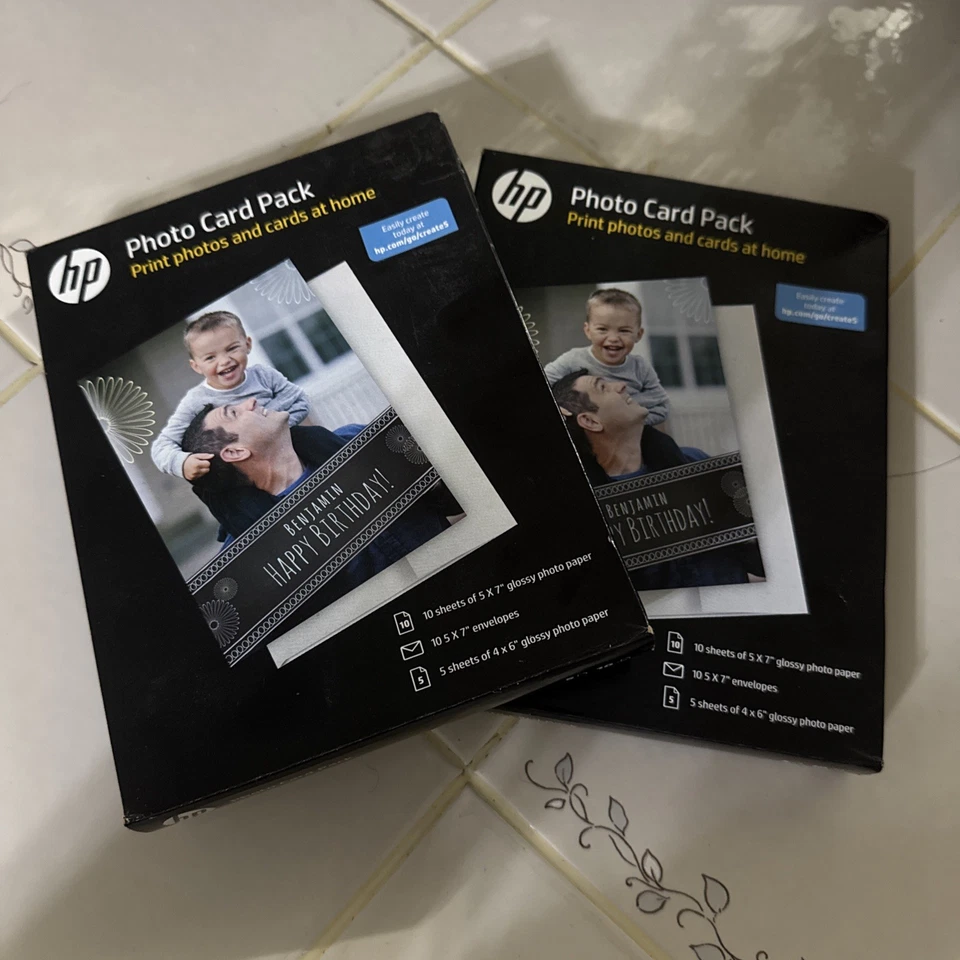 Lot of 2~Genuine HP Photo Card Packs~10 glossy 5x7 Sheets, 5 glossy 4X6 Sheets - Image 2 of 4