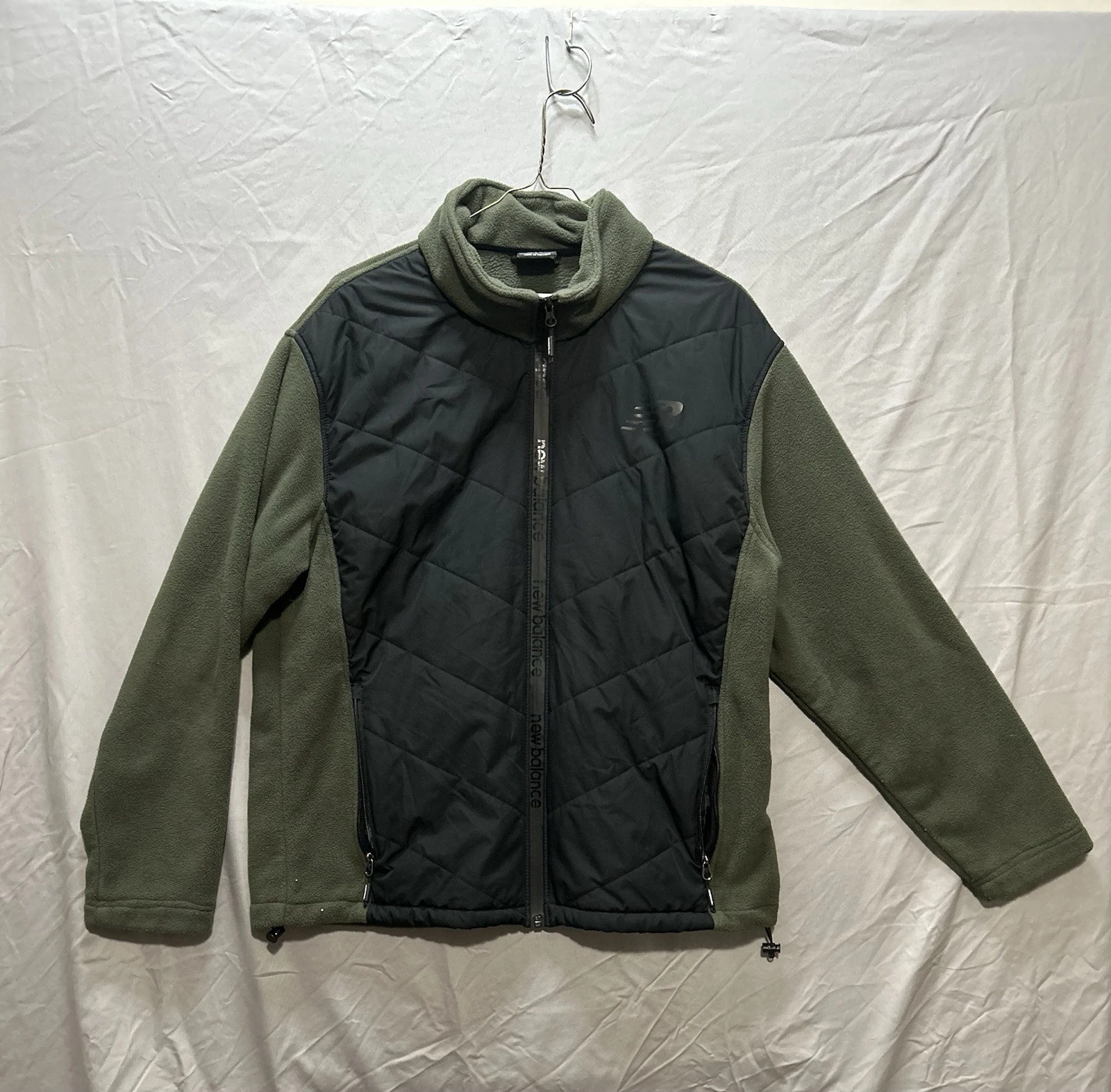New Balance Jacket Mens Large Fleece Zip-up Green Amazing Condition men's