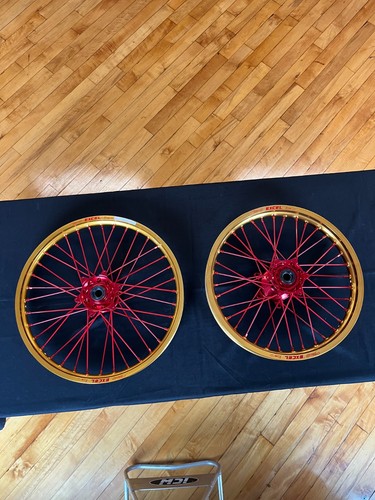 Red Excel Rims Gold Takasago Excel Rims with Red spokes and Red Dubya Hubs Front/Rear ...