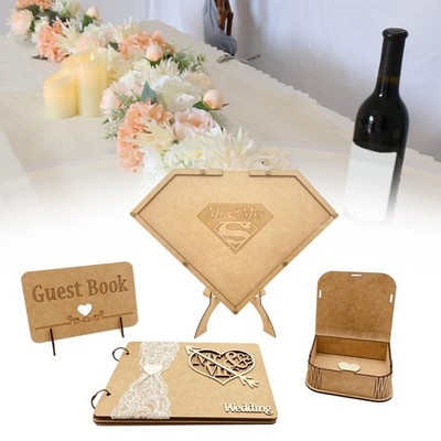 4 Stück 3D Hochzeitsempfang Gästebuch Holzrahmen Drop Box Empfang