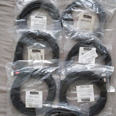 7er Kabel-Set: 6x mumbi Mini HDMI Kabel 5m + 1x mumbi LAN Netzwerkkabel Cat 7 3m