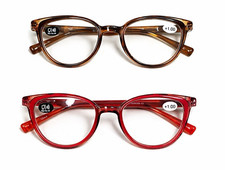 Reading Glasses Women Cat Eye Blue Light 2 Piece Set Strength 1.00