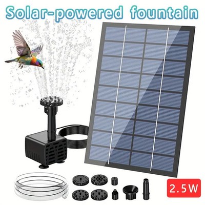 Solar Springbrunnen 2.5WDIY Solar Teichpumpe 2025 Upgrade mit 1.2m Wasserleitung