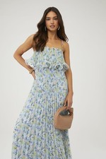 ASTR Makennah Dress Small Blue Green Floral Women's Summer Casual Dress