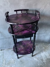 Vintage Telefonmöbel Flurregal 3 Ebenen Schwarz Pink Upcycling Design Neu