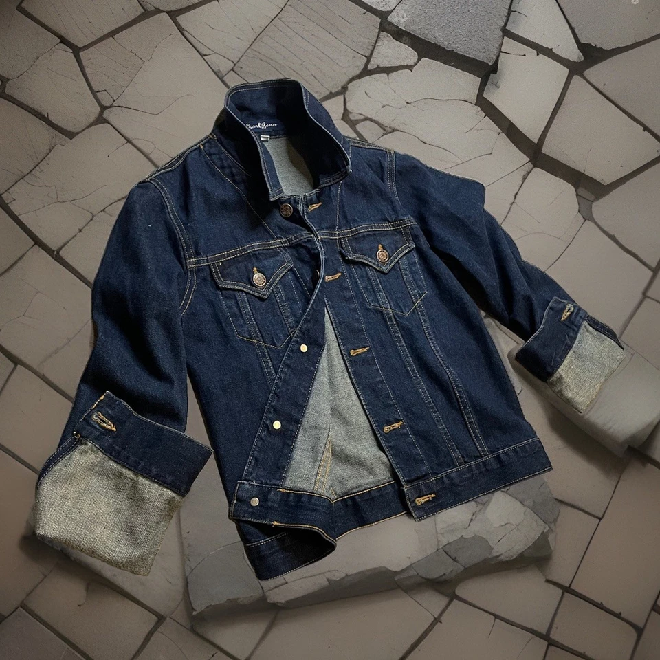 Chaqueta de Camionero Vintage Earl Jean Azul Lavado Oscuro Denim S Foto 2 de 4