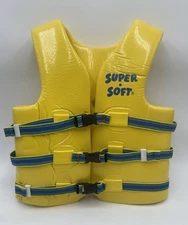 TRC Recreation Super Soft Medium Life Jacket Vinyl Coated Foam Swim Vest Yellow 