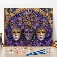 YALKIN Mask Paint by Numbers for Adults Beginner without Frame 20x16in