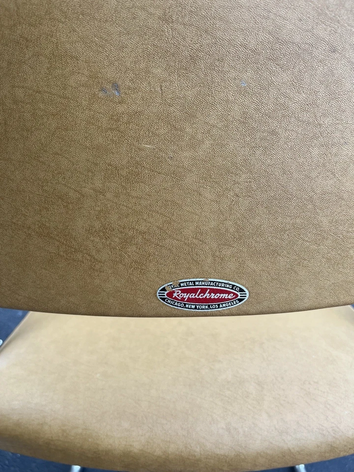 Silla Royal Cromo Beige. Royal Metal Manufacturing Company, Mid CENTURY MODERNO Foto 4 de 4