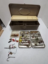 Vintage Trout Tackle Box Fly Fishing Mepps Union 2311 Heddon Perrine