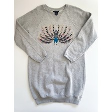Girl's Little Marc Jacobs Peacock Gray Crewneck Sweatshirt Dress Size 12