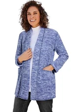 Woman Within Plus Size Microfleece Cardigan