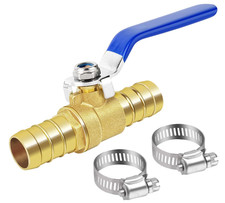 Brass Hose Barb Ball Valve Kit-1Pcs 5/8 Heater Hose Shut off Valve with