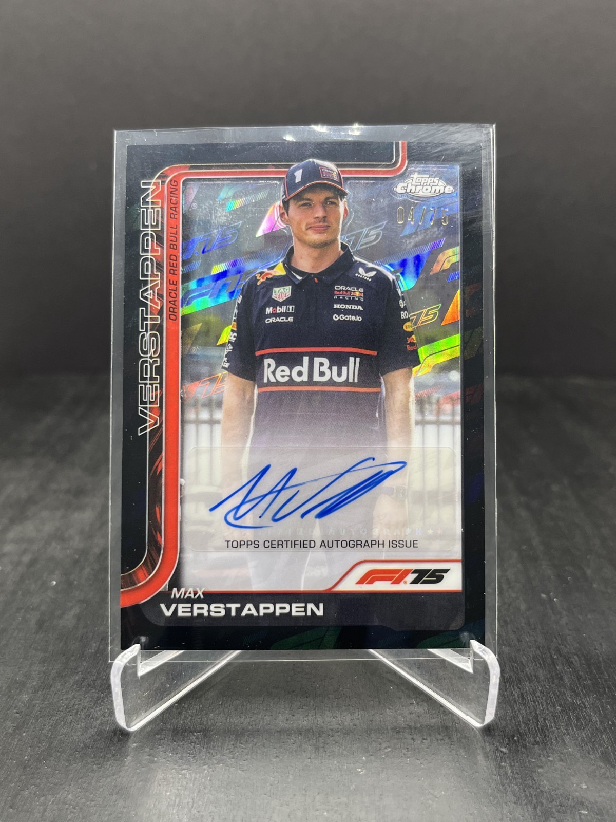 2025 Topps Chrome F1 Max Verstappen Autograph Auto 75th Annv. 04/75 #CAC-VER