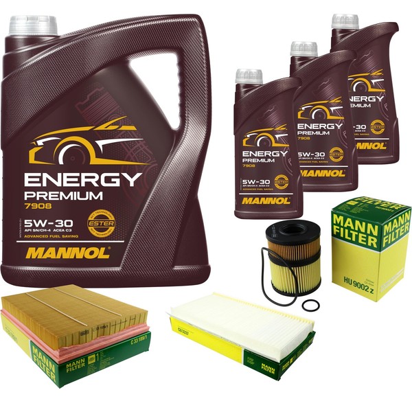 Mann Inspektionspaket 8L Mannol Energy Premium 5W-30 FüR Opel Signum Vectra C-image