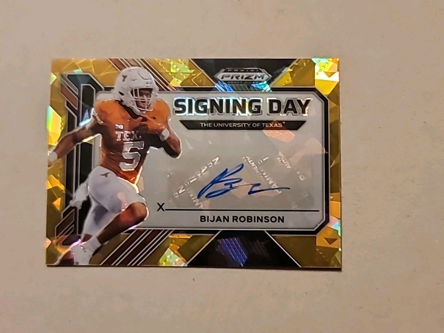 Bijan Robinson Panini Prizm Draft Picks Signing Day #SDBIR Gold