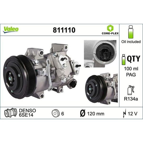 Valeo 811110 Kompressor Klimaanlage FüR Toyota Avensis Auris Verso Corolla E15-image