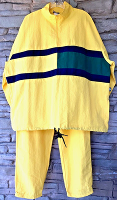VTG Surf Style Colorway Track Suit 1/4 Zip Jacket Pants Oversized Mens L/XL USA