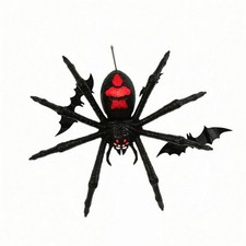 Riesige Spinne mit Licht und Sound Leuchtend Schwarze Spinnen-Deko Gruselig