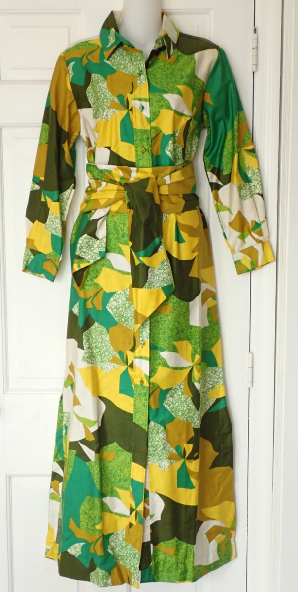 Vintage 1960s Mid Century Penthouse Gallery New York Long Tunic Caftan Dress  S | eBay