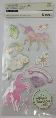 Recollections Themed Scrapbook Stickers Unicorn Magic Dreaming 12 Pc New