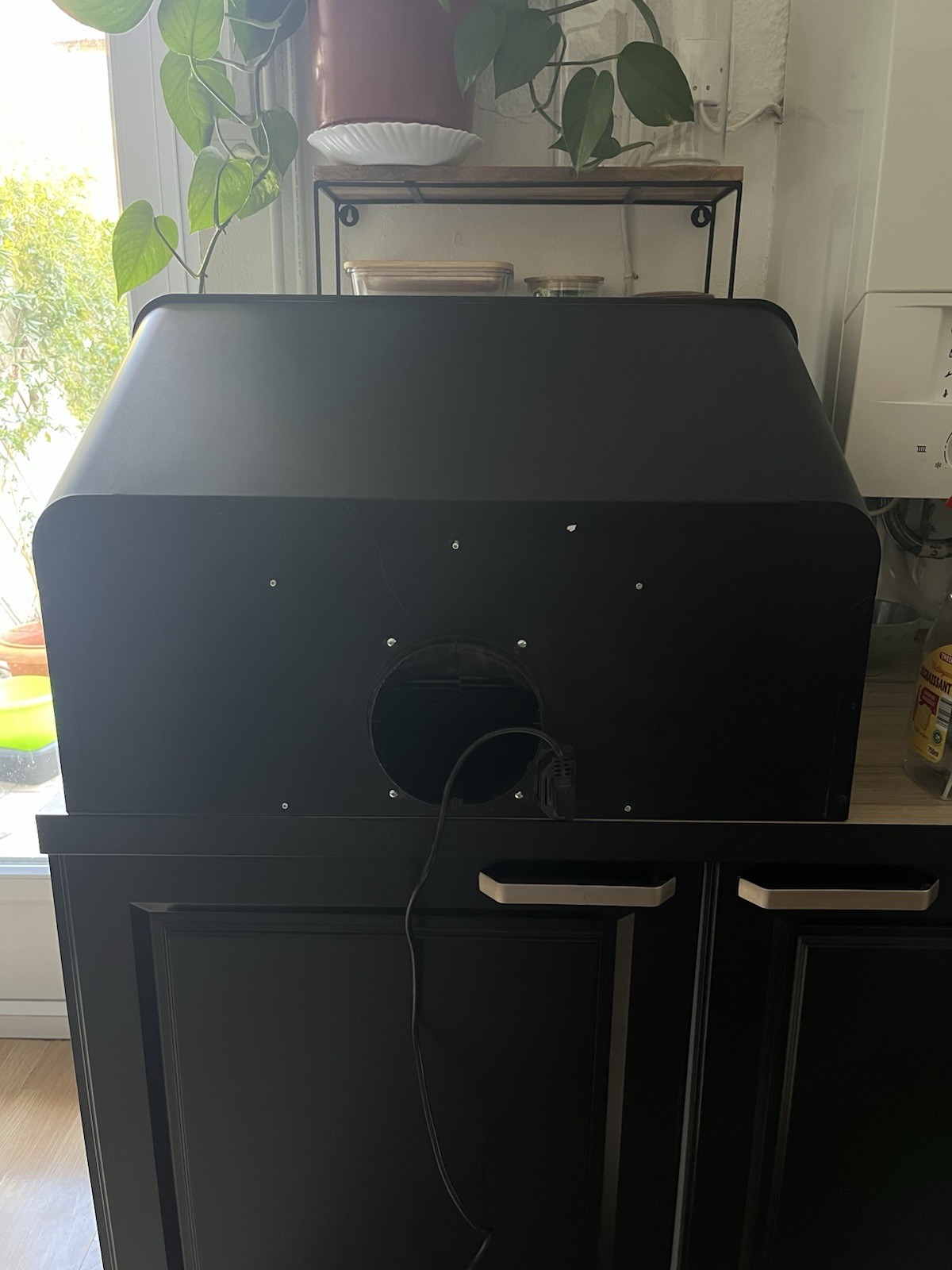 Hotte aspirante de cuisine 60 cm en acier inoxydable noir mat