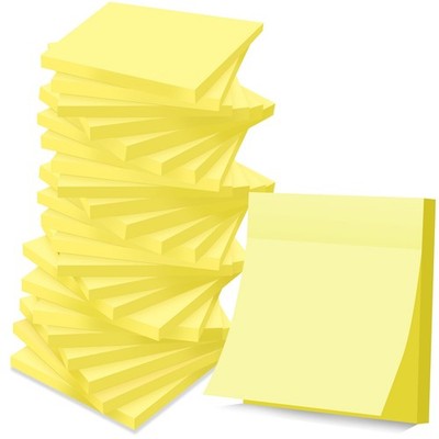 24 Pack 3x3 Sticky Notes Yellow Self Adhesive Pads Clean Removal Recyclable