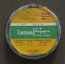 Super RARE! Eastman Kodak 4-X 5224, B&W Negative film 35mm, Bulk Roll, 200’ft