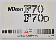 Nikon F70 / F70D Camera Original Instructions Manual English