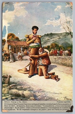 General Vicente Guerrero Mexican Independence Hero F Parra Centennial Postcard