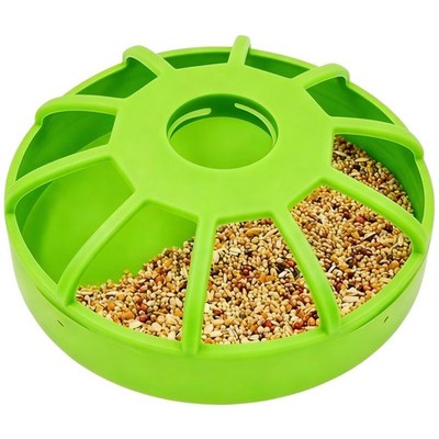 Poultry Food Dispenser Round Spill Proof Non Slip Feeding Large Bird Feeder