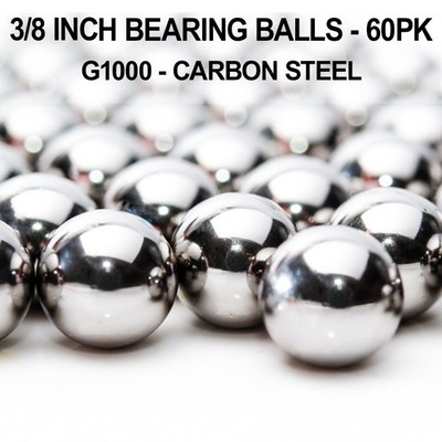 3/8 Inch Carbon Steel Bearing Balls - 60 pack - G1000 - 1015 Carbon Steel