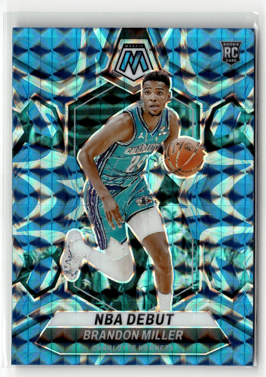 2023-24 Panini Mosaic #252 Brandon Miller Reactive Blue Charlotte Hornets