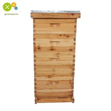 4 Layer 10-Frame Dipped in 100 Beeswax Complete Bee Hive  Supplies Starter Kit