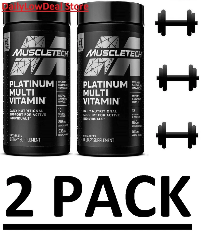 PACK 2 - Multivitamínico MuscleTech Platino, 90 ct (Total 180 ct) CADUCIDAD: 02/2027 Foto 3 de 4