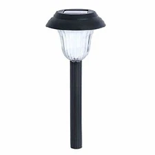 Four Seasons Bright White Solar LED Plastic Pathway Light Set, Black (Pack of 4)