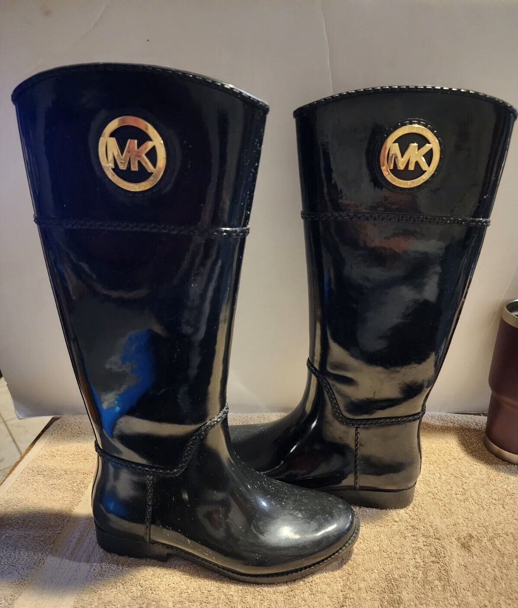 Michael Kors Womens Tall Stockard Rainboot Rubber Black Size Michael Kors Womens Tall Stockard Rainboot Rubber Black Size
